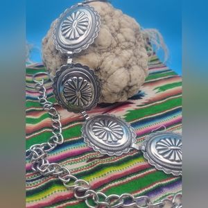 Western Concho Belt Vintage Adjustable Chain